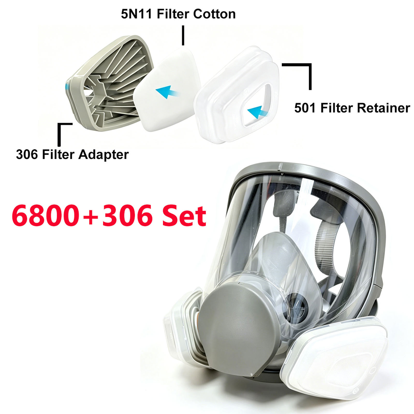 6800 Full Face Respirator with - Dust Mask Construction recension och pris