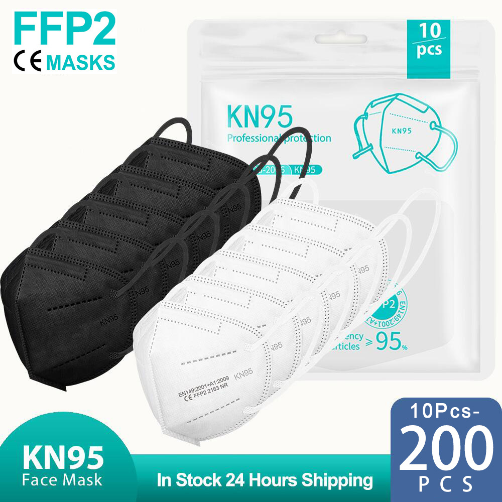 10-200PCS Mascarillas FPP2 Bla - Disposable Surgical Mask recension och pris