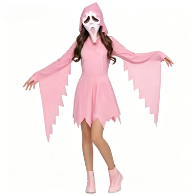 Girls Sparkle Pink Ghost Face  - Kids Face Mask recension och pris