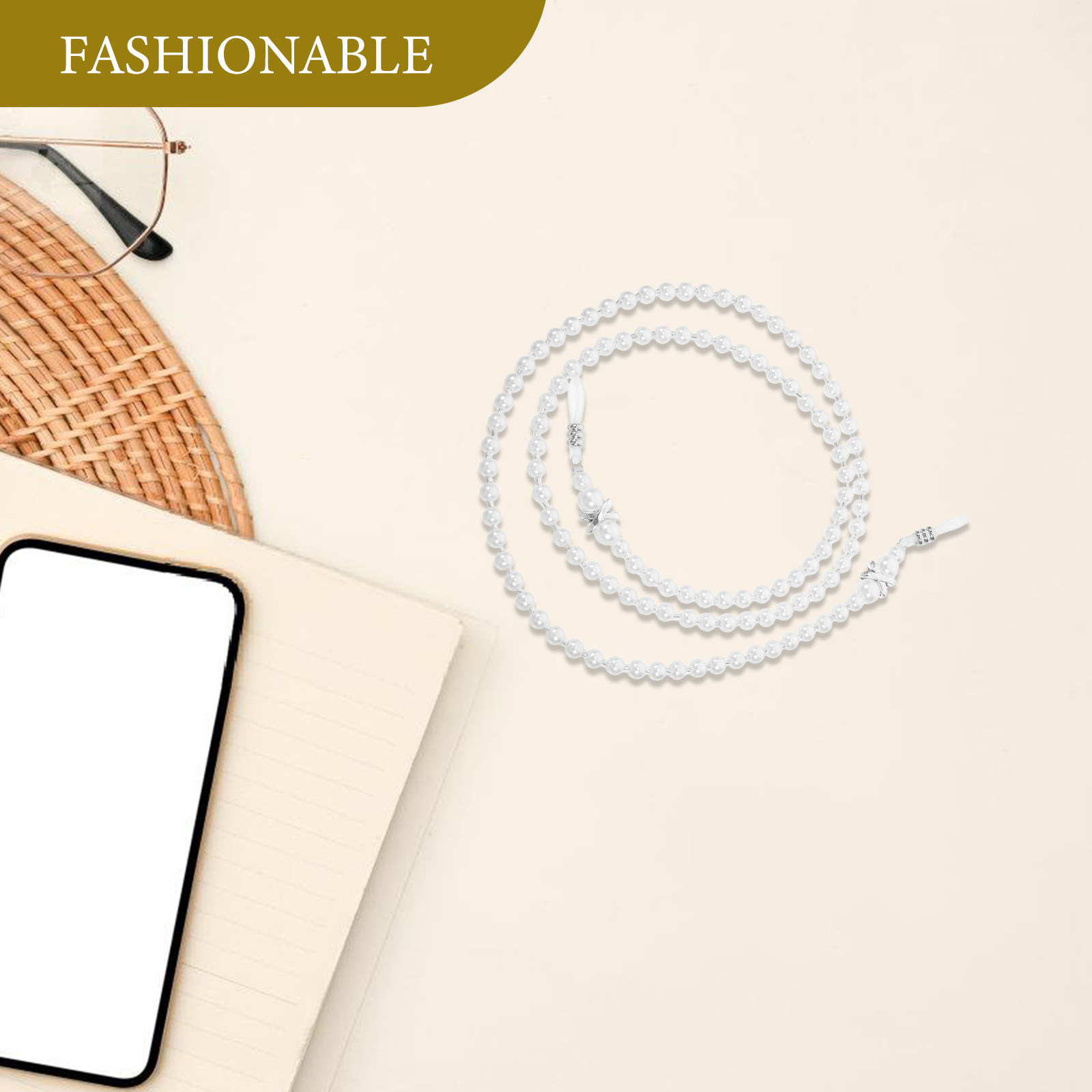 Elegant Pearl Eyeglass Cord fo - Mask Chain Holder recension och pris